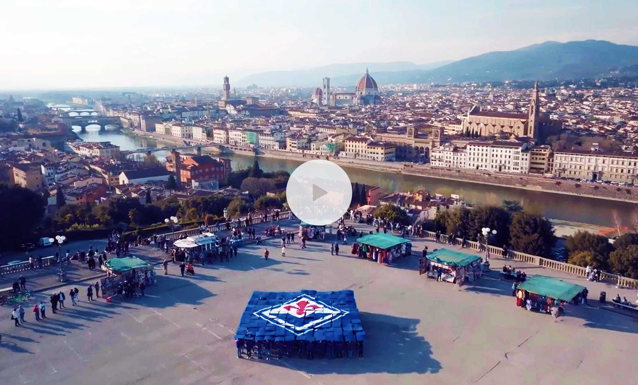 Flash Mob logo squadra Fiorentina